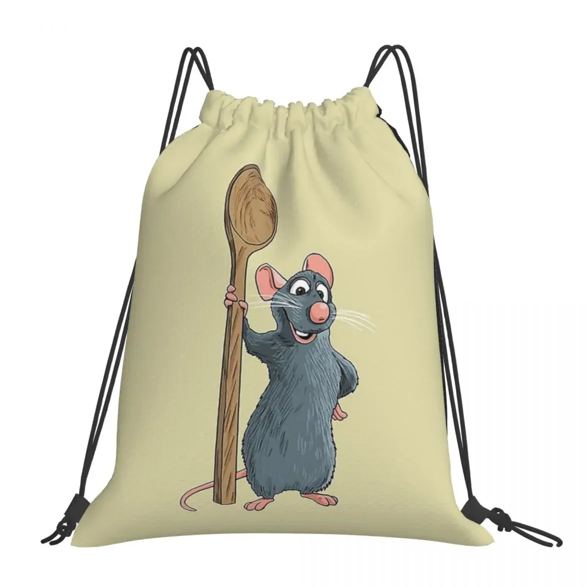 Remy From Ratatouille Backpacks Casual Portable Drawstring Bags Drawstring Bundle Pocket Shoes Book Bags For Man Woman Students