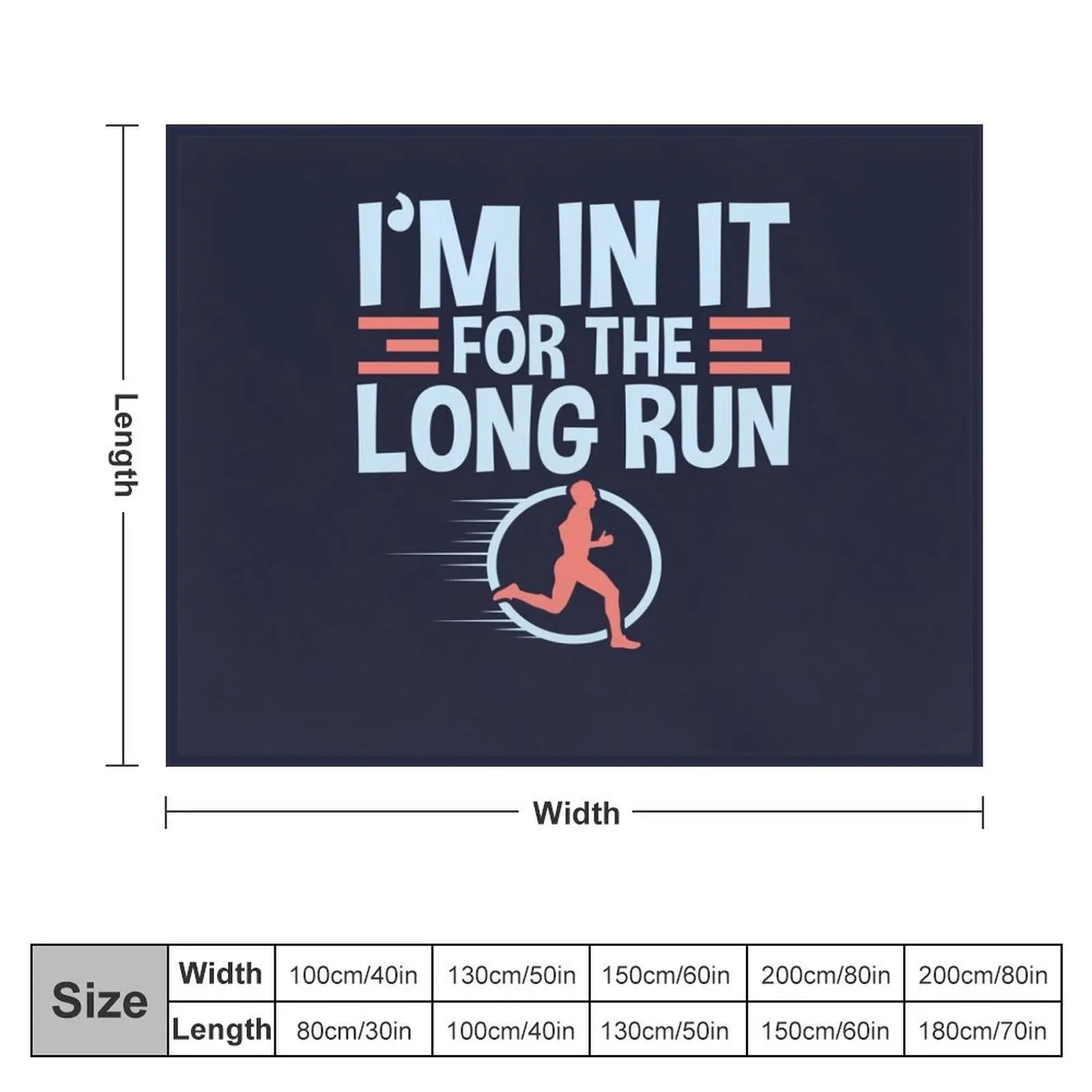 Runner Quotes Gifts - I'm In It For The Long Run Throw Blanket Beach Designers Blankets Sofas Of Decoration Blankets