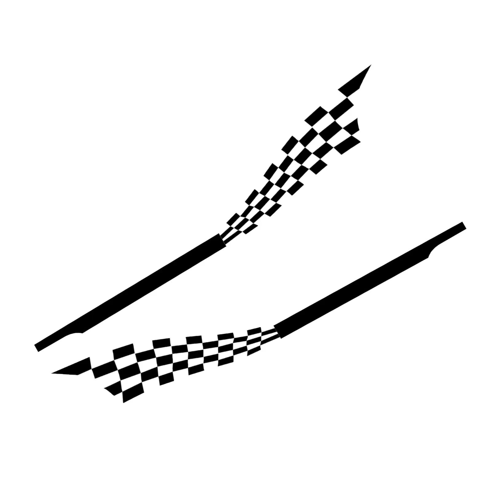

2pcs Stripe Car Decal Graphic Universal Waterproof Self Adhesive Removable Checkered Car Door Body Side Sticker Black