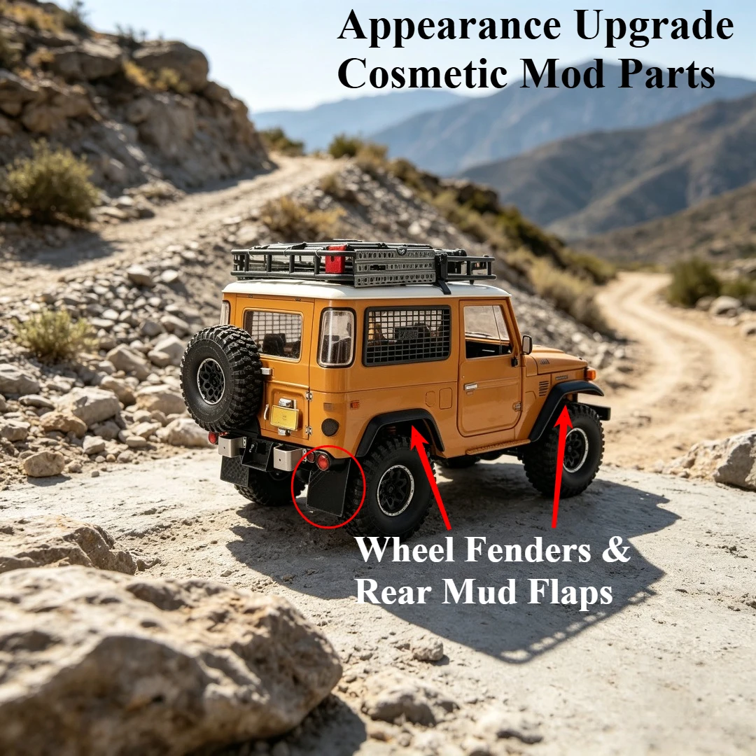 Front Bumper Front Rear Fender Simulation Decor Kit For FMS 1/10 Land Cruiser FJ40 RC Crawler Appearance Mod Parts