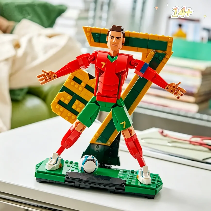 2026年新作-854ピース-サッカーのスーパースター-ナンバー7-cr7-アベイロ-サッカーレジェンド-組み立てブロック-パズルモデル-コレクター向けプレゼント