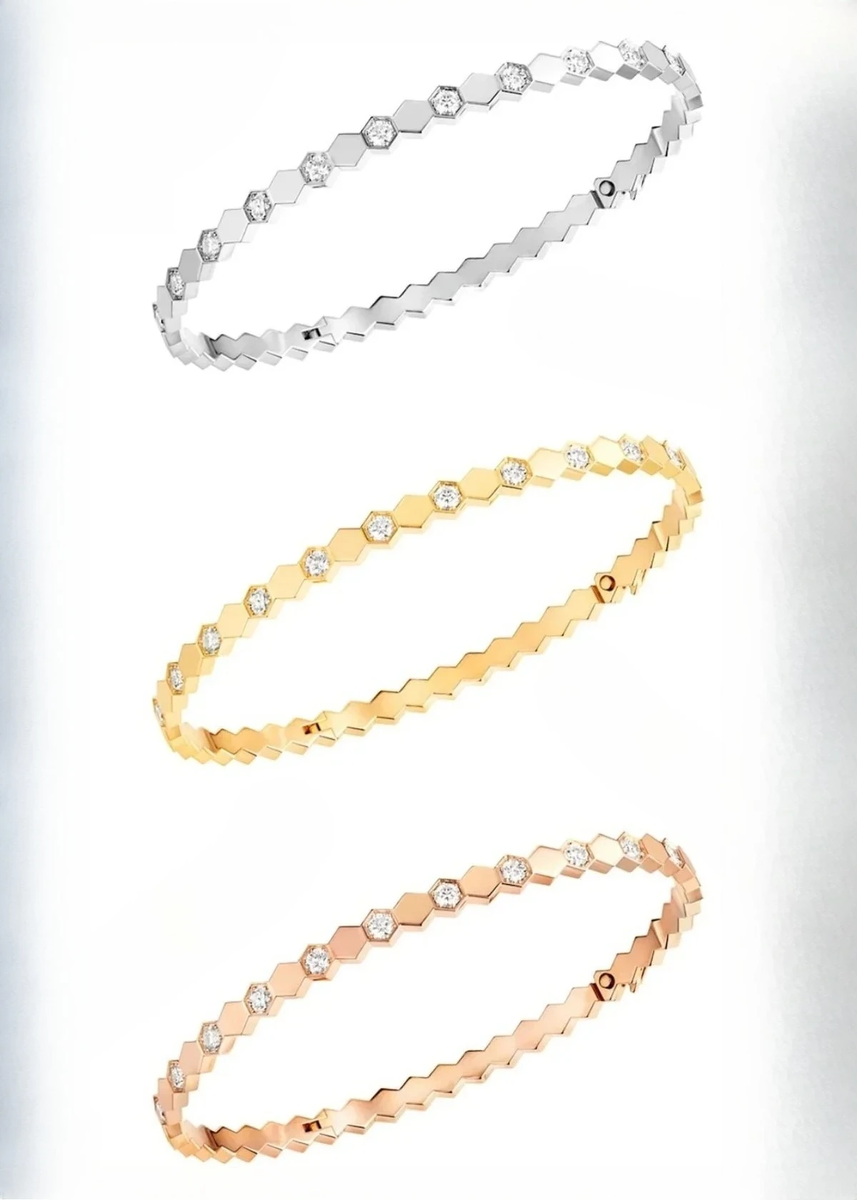 

S925 half diamond honeycomb bracelet, small gift for lover, exquisite luxury
