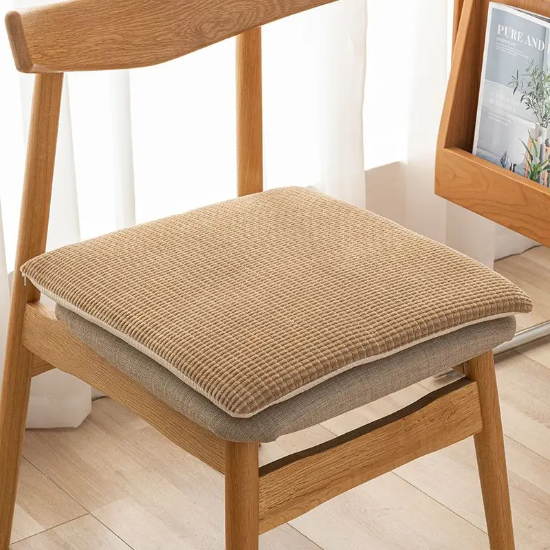 Four Season Universal Thicken Office Sedentary Stool Pad Simple Solid Color Home Square Seat Mat Non-slip Dining Chair Seat Mat