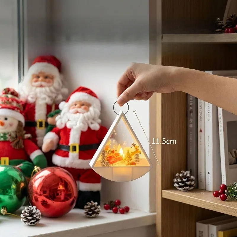 Christmas Decorations Electronic Candles Small Lantern Festival Party Triangular Wind Lamp Little Night Light Christmas Ornament