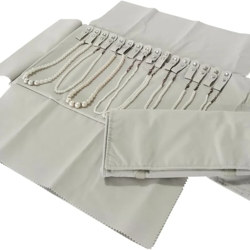 

Дорожный органайзер-косметичка Velet для украшений: колье, браслетов, черный/серый бархат (черный бархат)