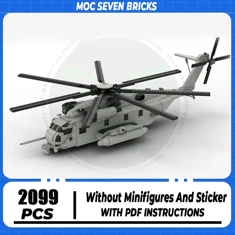 Military Series Moc Building Block Super Stallion Helicopter Model Technology Brick DIY Assembly Spacecraft Toy For