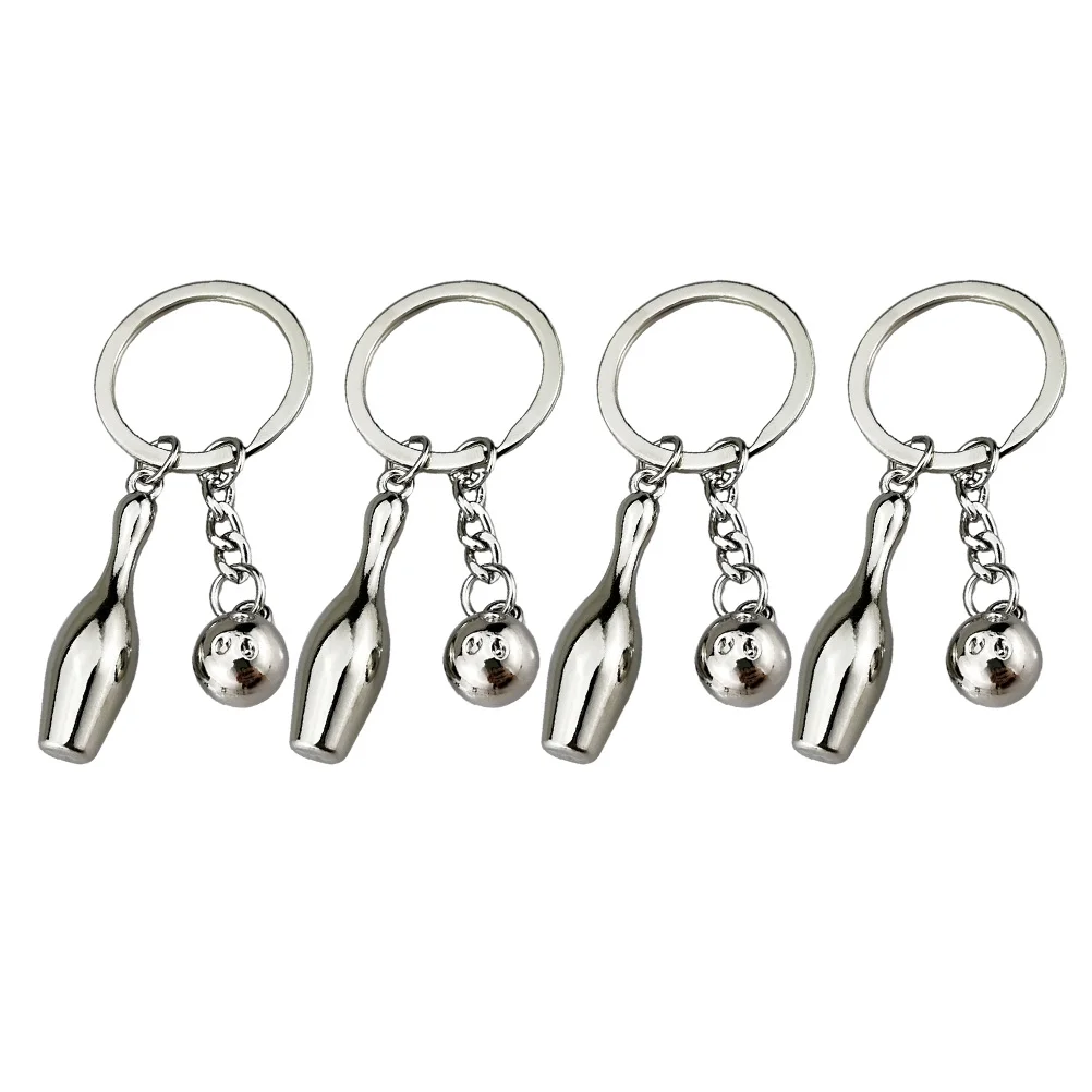 

4 Pcs Bowling Keychain Stylish Pendant Sports Theme Keys Hanging Decor Premium Material Creative Design Gift Idea Multi
