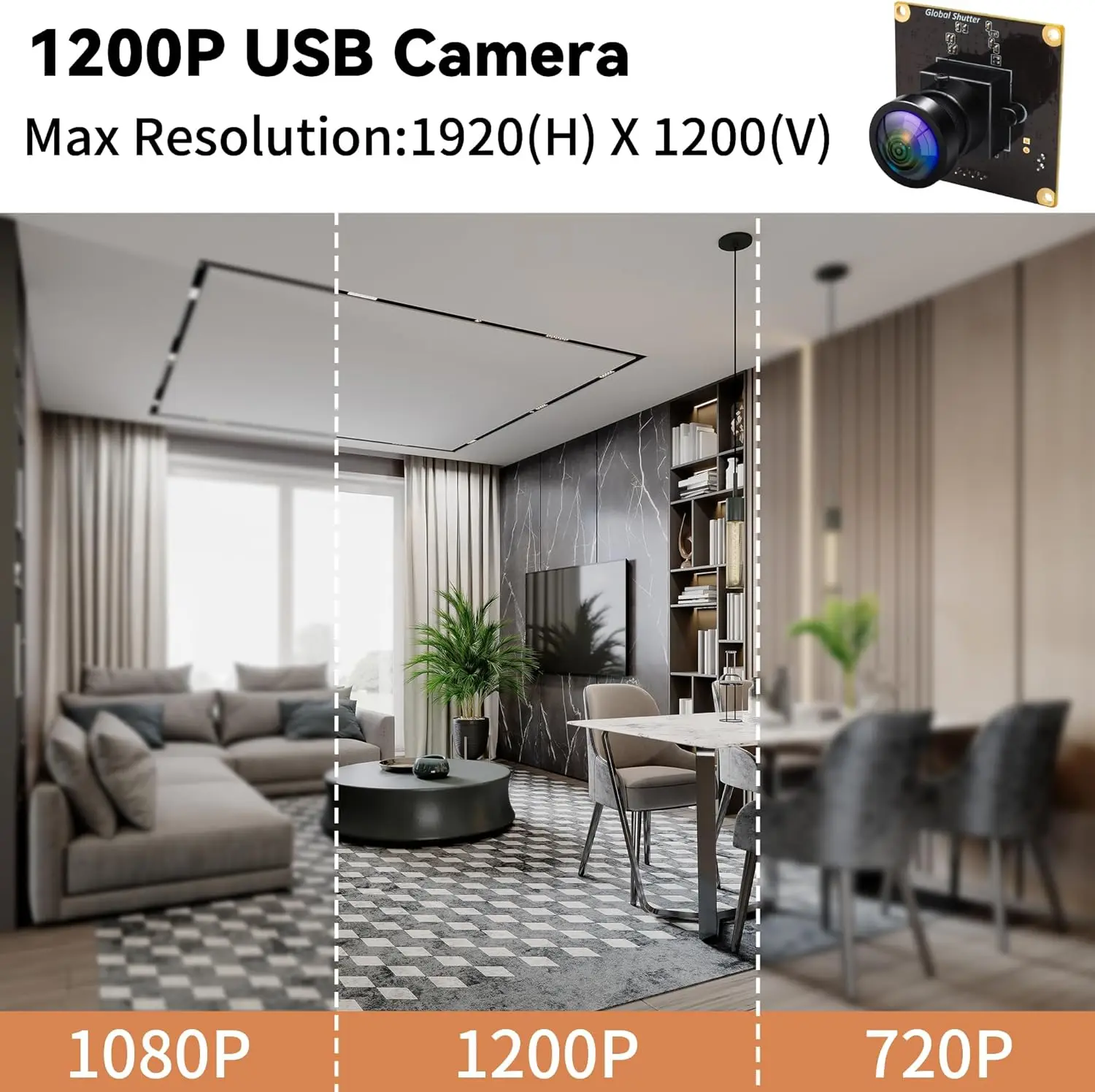 ELP 1200P 90fps obturateur Global USB Module de caméra Full HD 1080P grand Angle Webcam Golf Swing caméra pour Raspberry Pi ordinateur portable