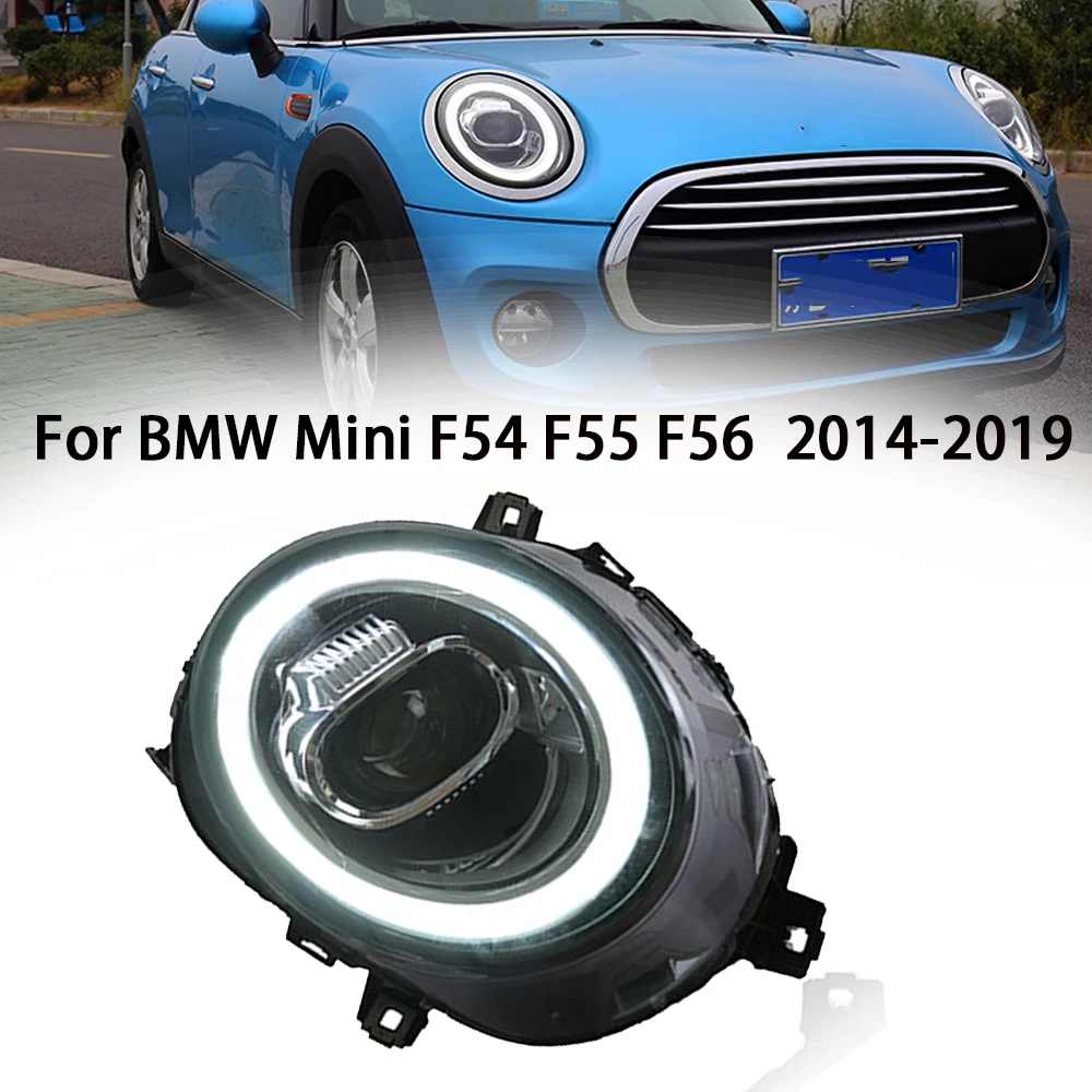 

Для 2014-2021 BMW Mini F56 Cooper светодиодные фары аксессуары с галогенным ангельским глазом DRL Передняя зеркальная Bi-светодиодная линза в сборе