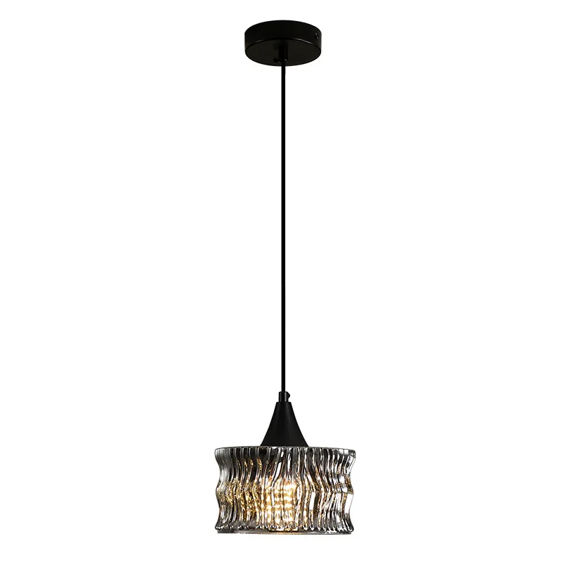 

Modern minimalist creative personalized glass small chandelier Nordic light luxury bedroom restaurant bar lamp