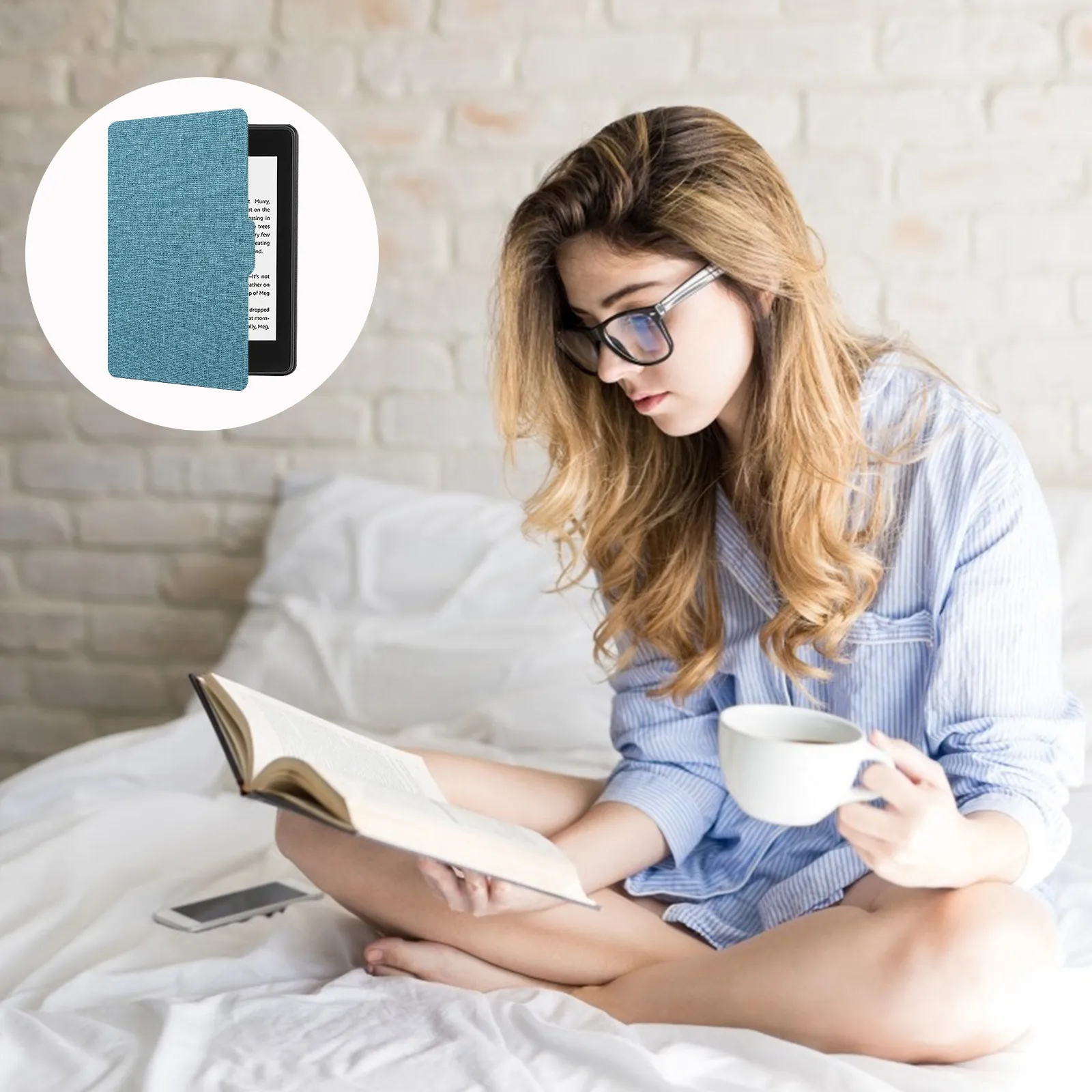 

E-Book Protective Cover Compatible for Kindle 8th Auto Wake Sleep Function Ultra-Thin Shockproof Case Auto Wake Case