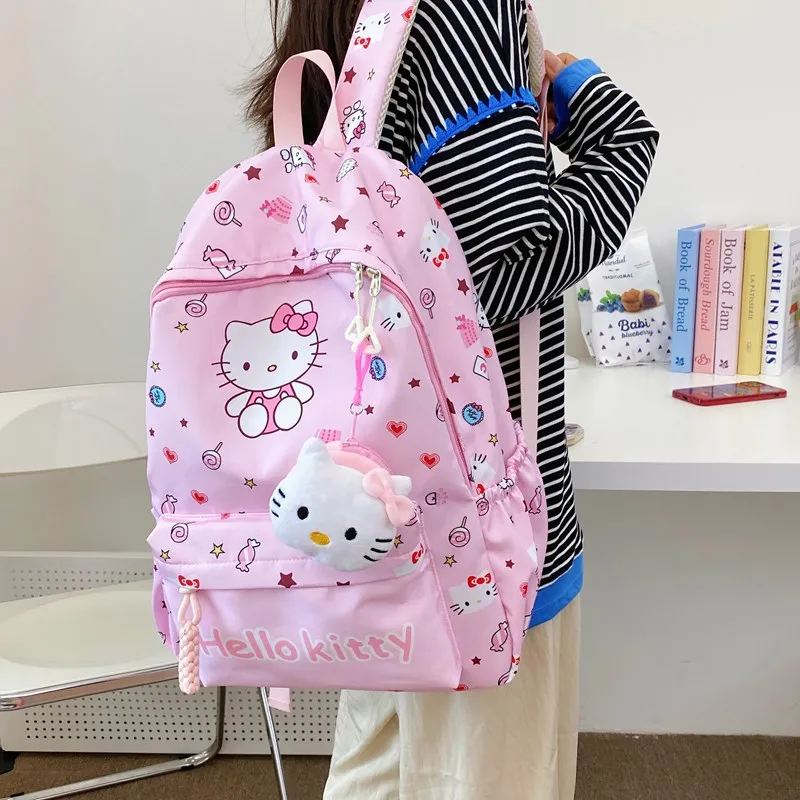 Kawaii Sanrio Backpack Cartoon Kuromi Cinnamoroll School Bag Hello Kitty Melody Shoulder Bag School Supplies Children\'s Gifts