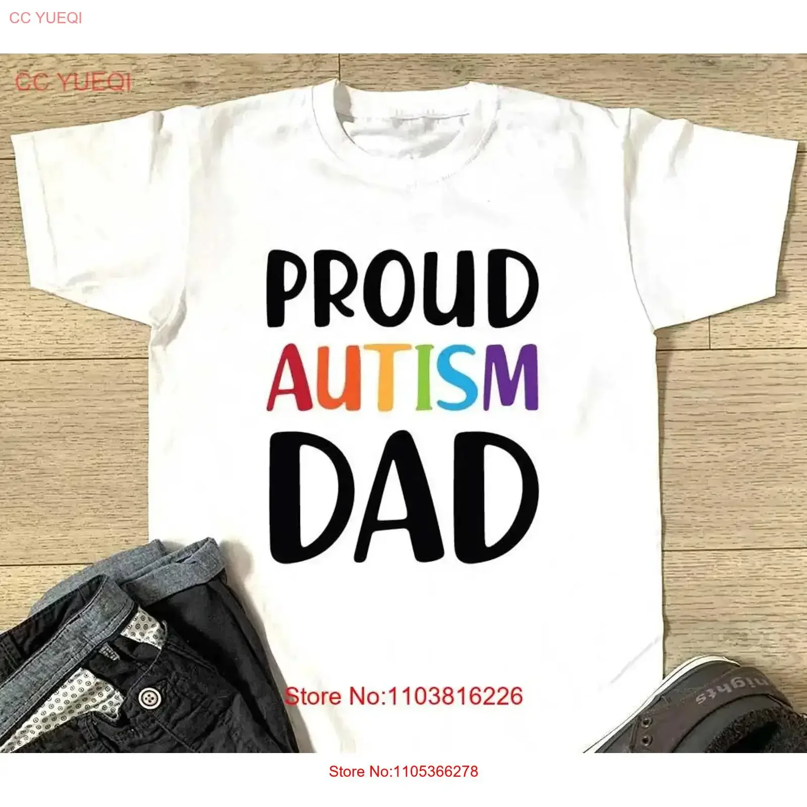 T-shirt « Proud Autism Dad » pour homme, haut de gamme, pour garçons, anniversaire, Noël, vintage, délavé, pour tous les jours, graphique homme, doux