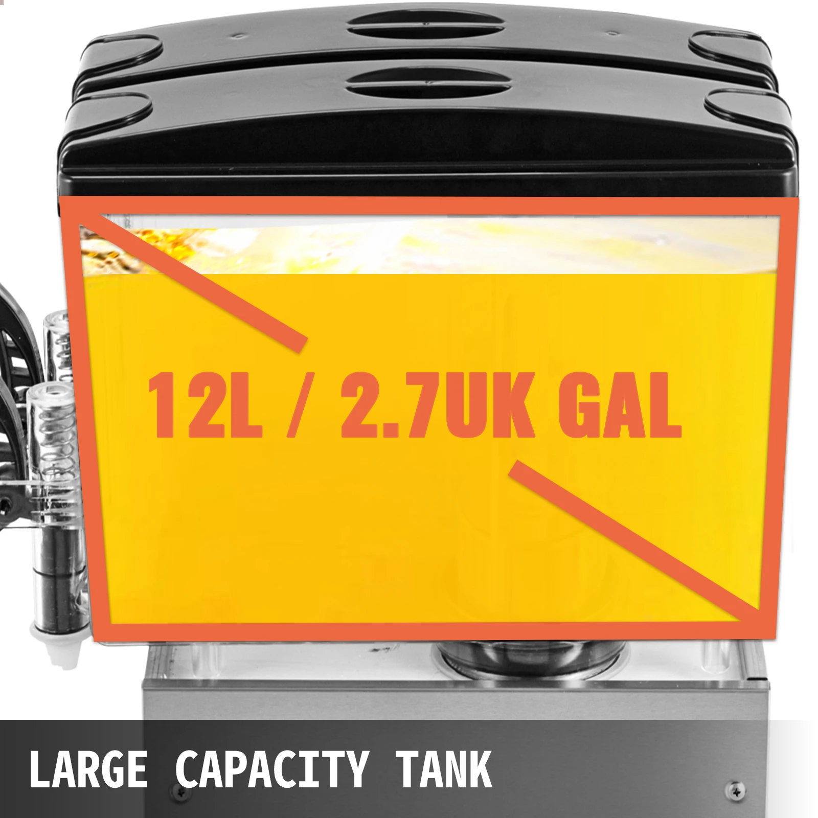 VEVOR Commercial Cold Beverage Dispenser 3 Tanks 9.5 Gallon Thermostat Controller Fruit Juice Machine 270W Ice Tea Drink Drink