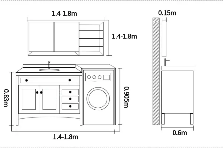 

Marble Bathroom Cabinet Washing Machine Cabinet Integrated Modern Luxury Balcony Washing Machine Companion Home Furniture