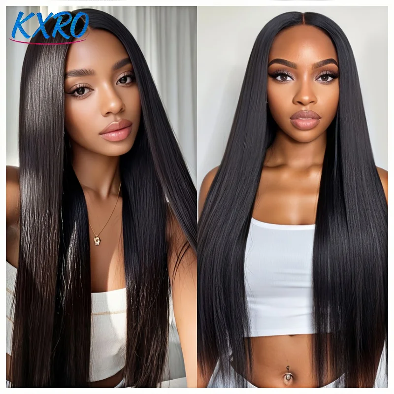 Farbige, glattes Echthaarperücken 99J Burgunderrot Highlight Lace Front Echthaarperücken für Frauen, kleberlose Frontalperücken