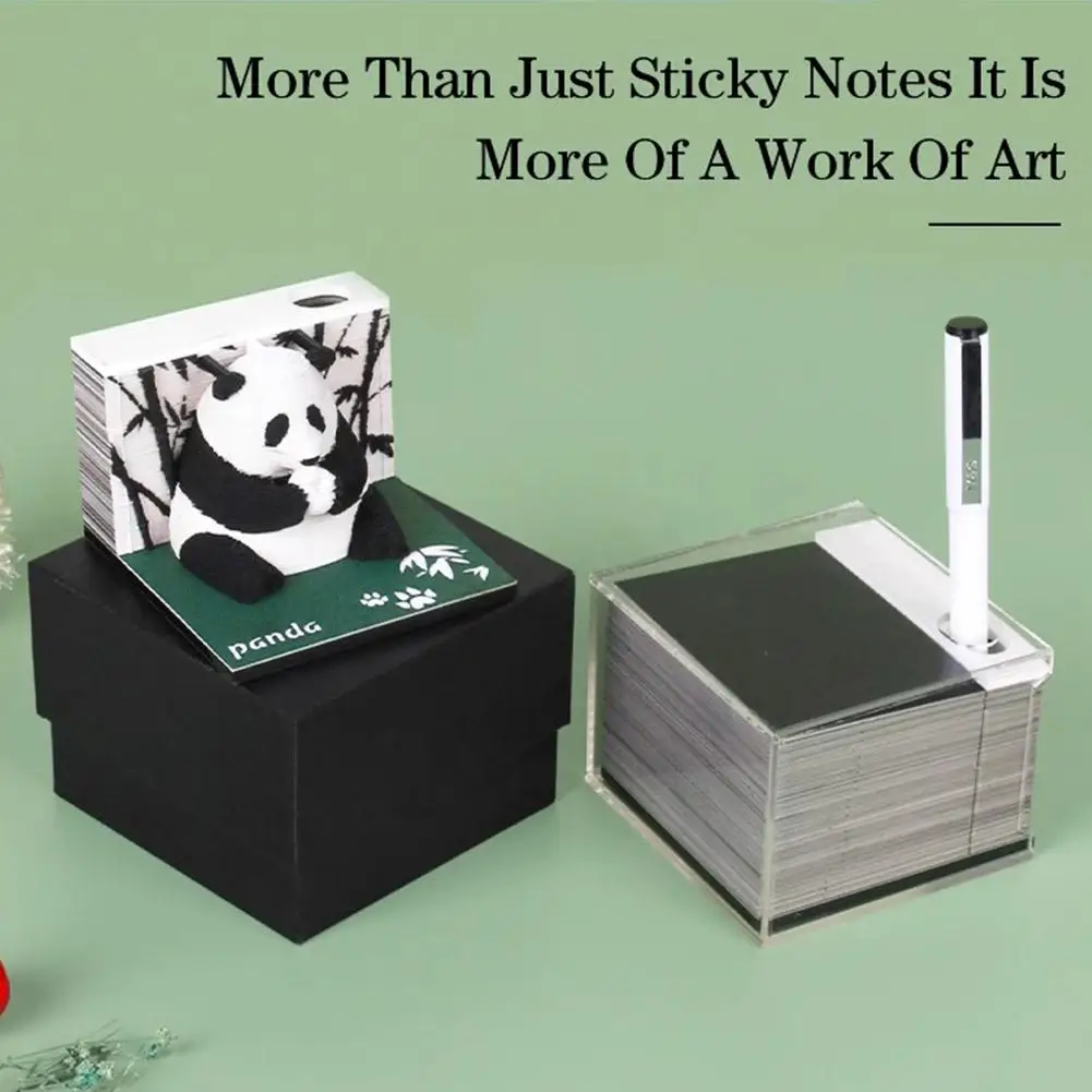 2025 3D Stereoscopic Panda Calendar Creative Panda Sticky Notes Desktop Notepad Tear Paper Engraving Art Home Office Gifts ﻿