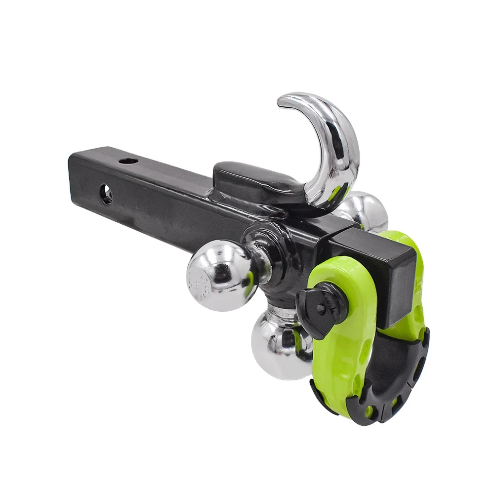 

Поворотное крепление сцепного устройства прицепа с тройным шаром и буксирным крюком Подходит для 2-дюймового приемника сцепного устройства Безопасное с самоблокирующейся защелкой Черный