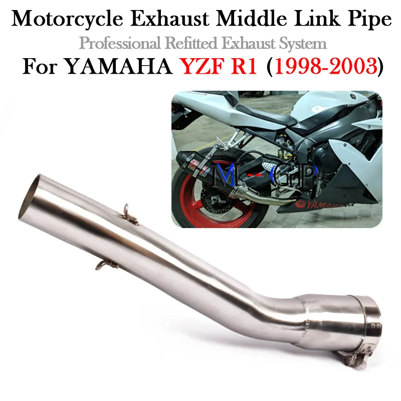 Slip On Motorcycle Exhaust Escape Moto Muffler Modify 51mm Middle Link Pipe For YAMAHA R1 YZF-R1 1998 1999 2000 2001 2002 2003