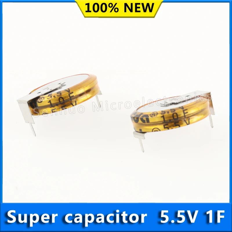 1Pcs New H Type 5.5V 1.0F Super capacitor 1F 5.5V Farad capacitor  Button Farad capacitor