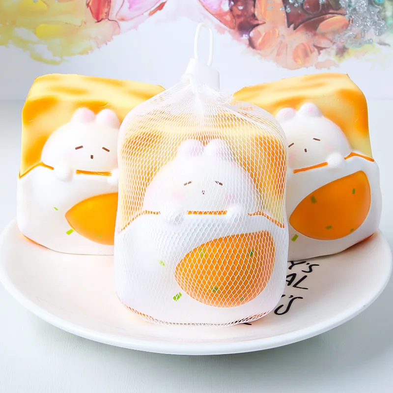 Juego de comida súper bonita de PU, juguetes de rebote lento, animales de dibujos animados, oso suave húmedo, gatito, cerdo, hamburguesa, Perro caliente, juguetes para aliviar el estrés
