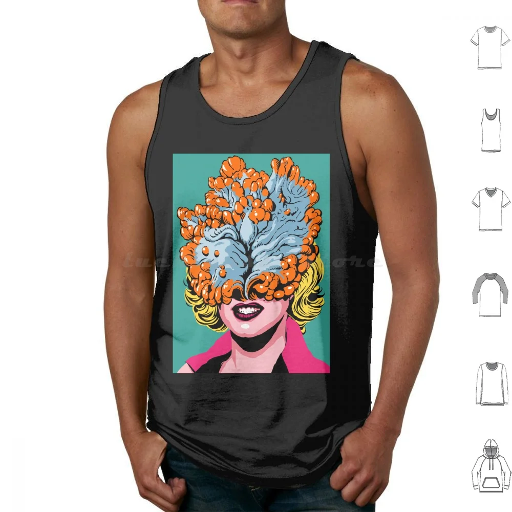 Pop Art Fungus Tank Tops Vest Sleeveless Cordyceps Fungi Fungus Zombie Horror