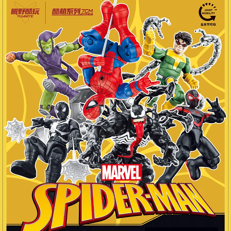Marvel Spider-Man Venom 7cm Model do Składania Figurka Akcji Peter Parker GK Figurka Artystyczna z Ruchomymi Elementami Figurka Anime Zabawka Ozdoba na Biurko Prezent