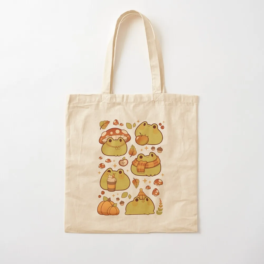 Fall froggy Tote Bag Shopping bags canvas bags Canvas Tote Bag