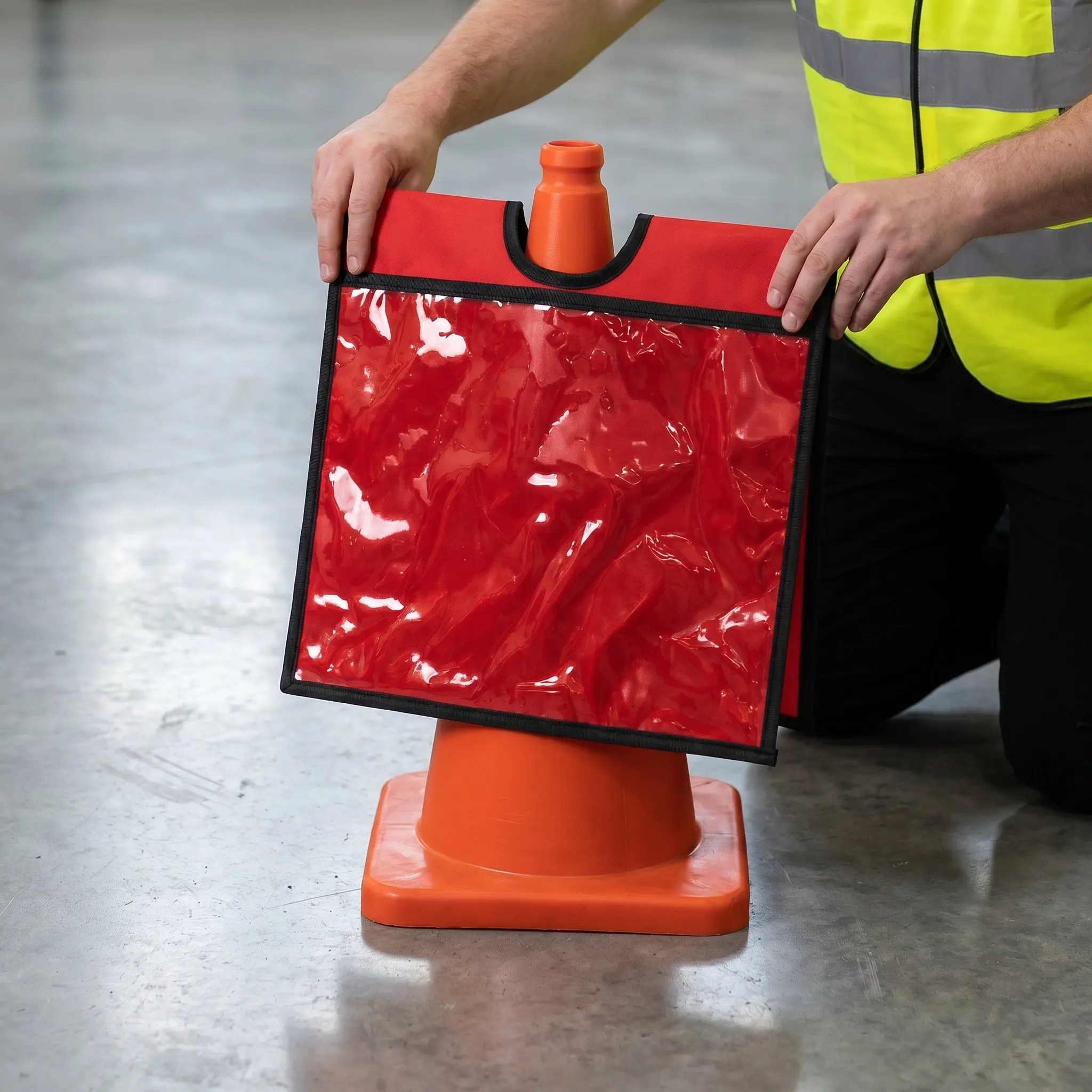 2pcs-traffic-cone-sleeves-versatile-outdoor-safety-sign-cover-with-pocket-for-warning-message-display-a4-traffic-use