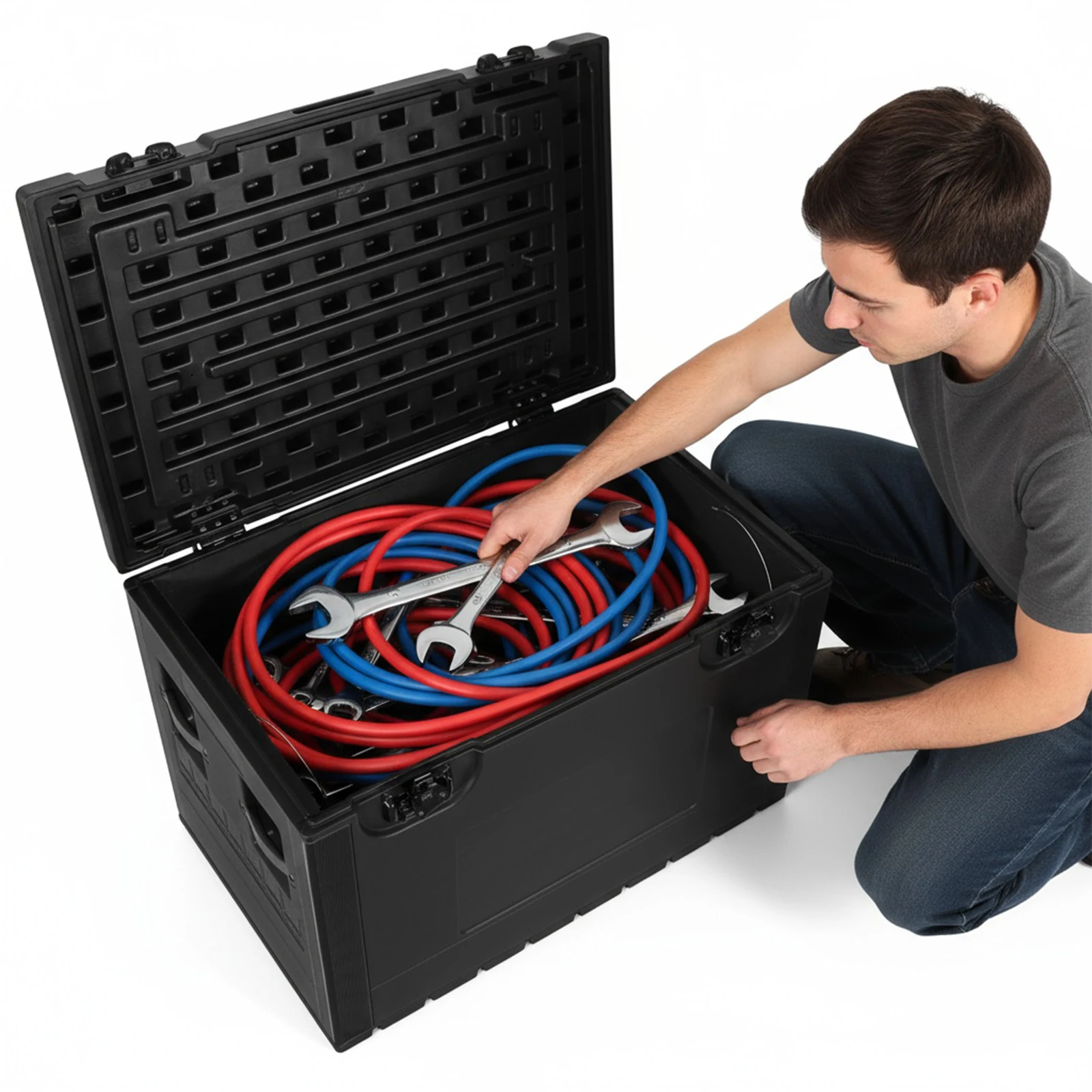 

Кейс для транспортировки кабельного оборудования на колесах, штабелируемый, водонепроницаемый, для профессионального аудио- и DJ-оборудования