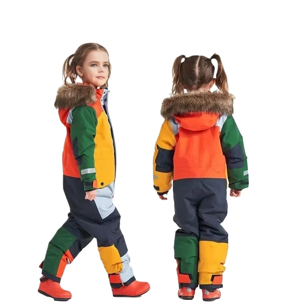 

Children Ski Jumpsuit Ski Suit Boys Girls Autumn Winter Windproof Warm Outdoor Fleece Jacket Pants Kids Skiing Snowboarding Suit