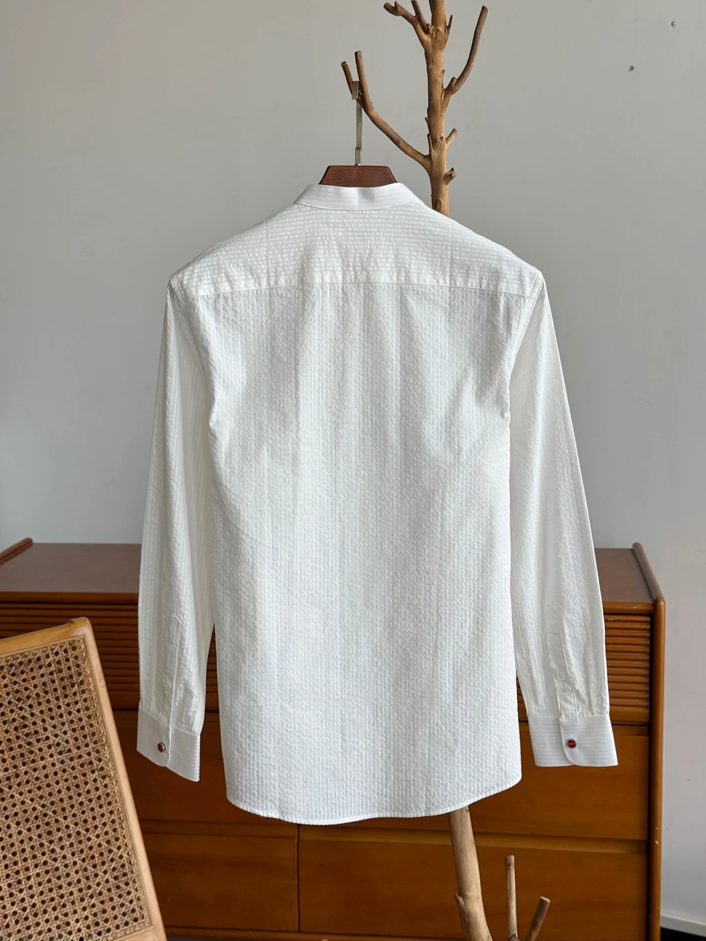 SIJITONGDA 2026Men's high count high-density jacquard bubble cloth long sleeved shirt delicate and soft size SMLXLXXL