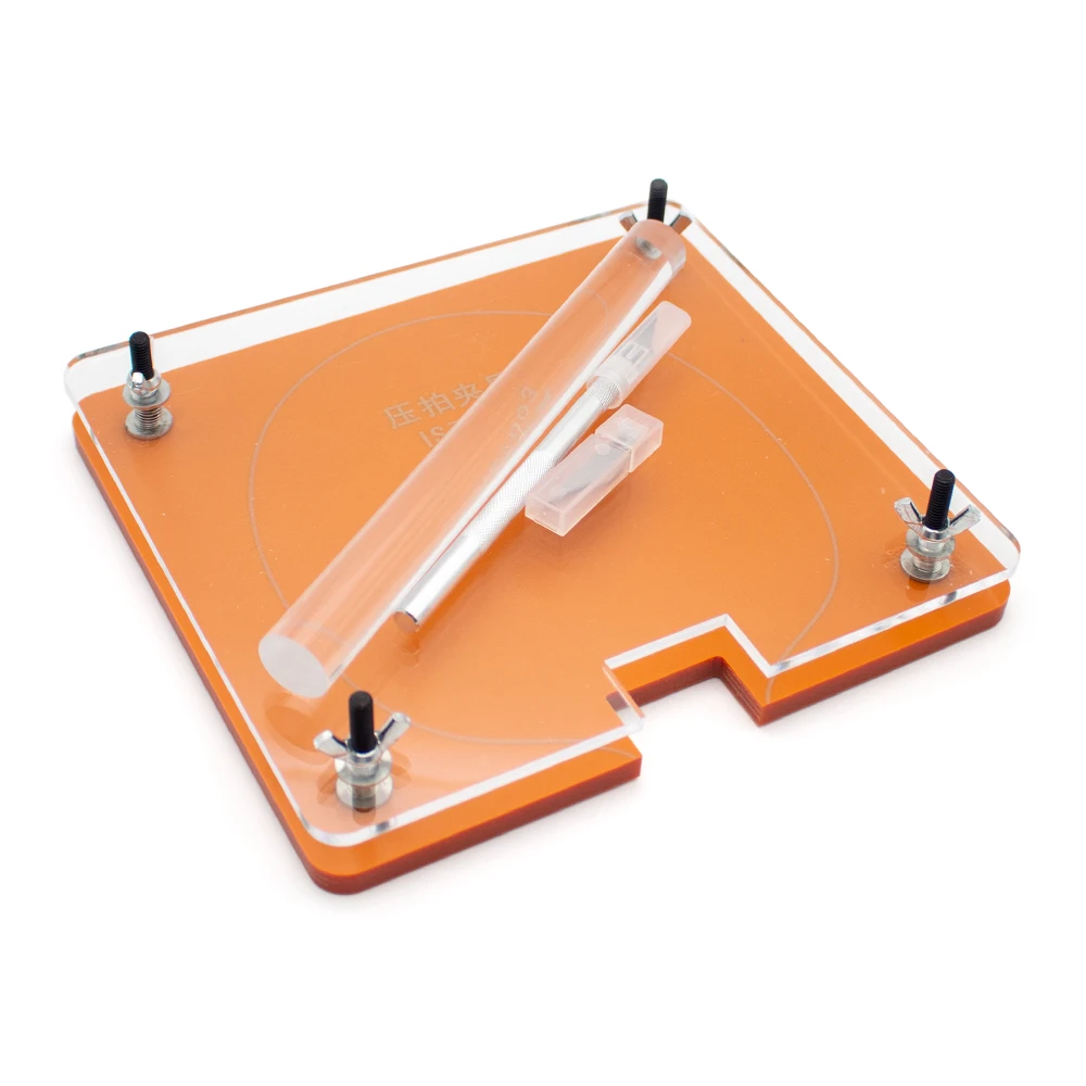 Table Tennis Racket Rubber Pressing Tool Kit with Glue Roller and Cutter