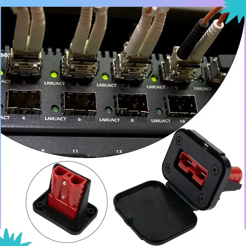 ABZW 4Pc 50A For Anderson Plug Connector Flush Mount Bracket Panel Cover For Caravan Boat Truck Cable Connectors Plug