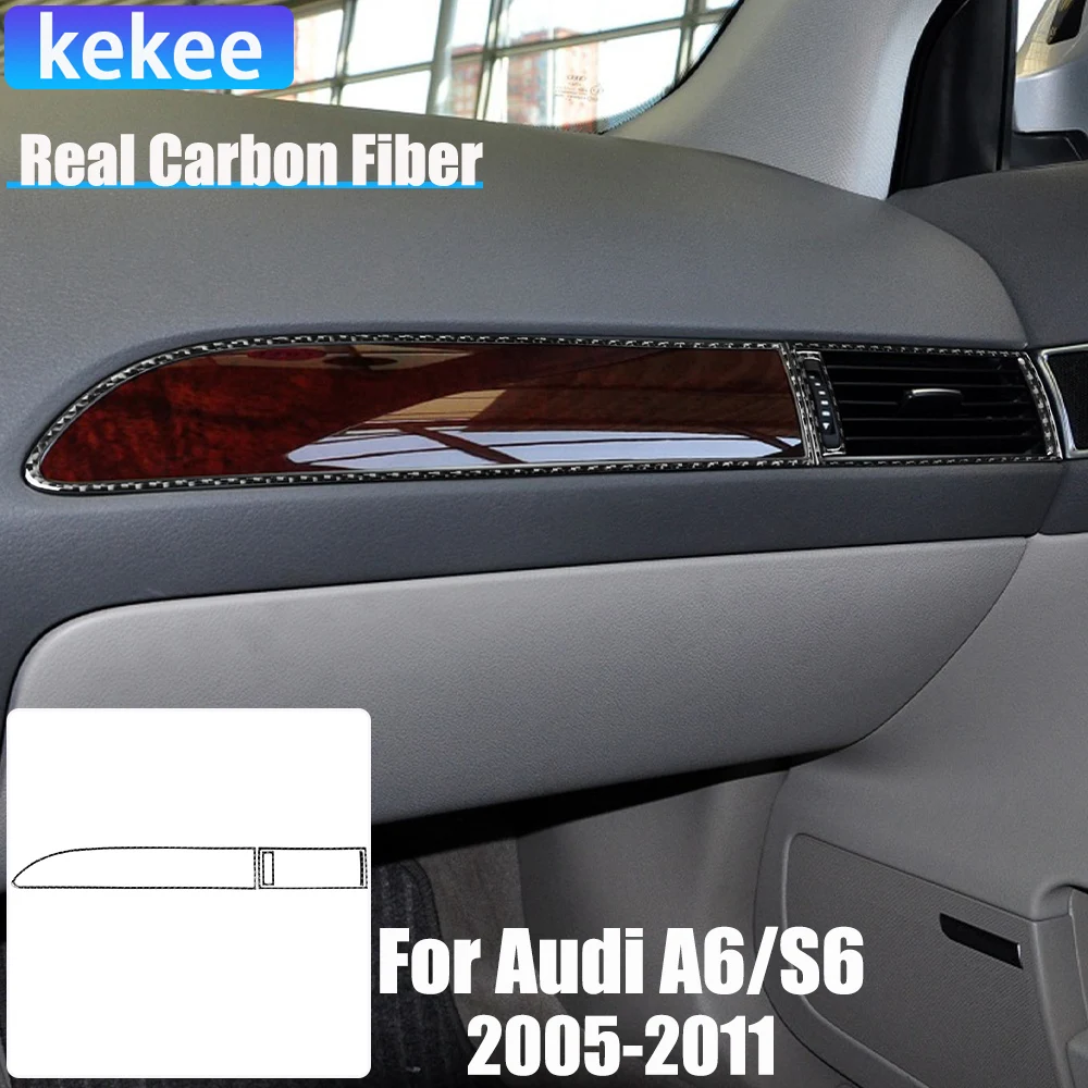 

Real Carbon Fiber Car Accessories Driver Air Vent Set Cover Soft Sticker For Audi A6/S6 C6 2005 2006 2007 2008 2009 2010 2011