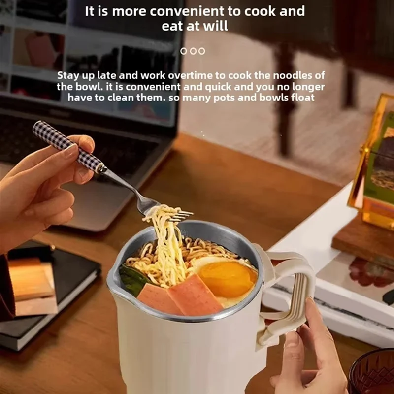 

ABGE-Household Kettle Mini Portable Stainless Steel Folding Travel Electric Water Kettle Easy Storage