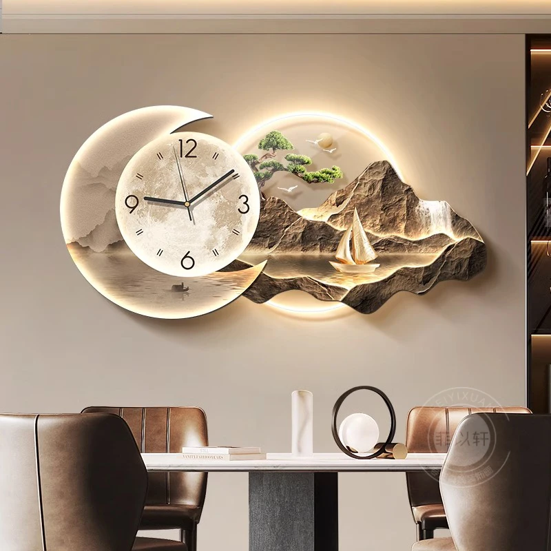 

Modern Art Mural Wall Clocks Fashion Led Luxury Large Big Size Interior Digital Clock Villa Mute Quartz Clock Home Decor Items