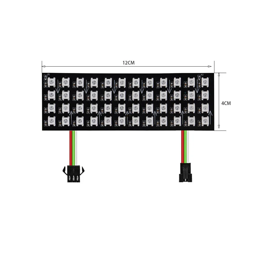 Imagem -02 - Painel Mini Digital Led Flexível Digital Endereçável Individualmente 4x12 48pixels Módulo Ws2812ic Tela Matriz Dc5v Ws2812b