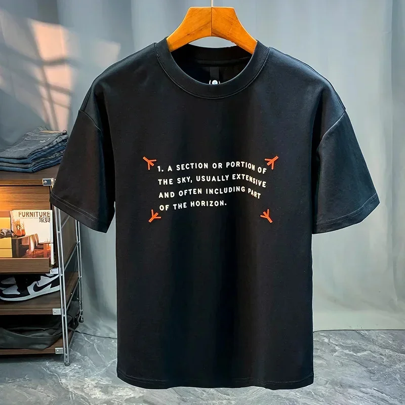 Short-Sleeved T-shirt Men Fashion Brands Printed 2026 Summer New round Neck Loose Half-Sleeve Breathable Top Clothes