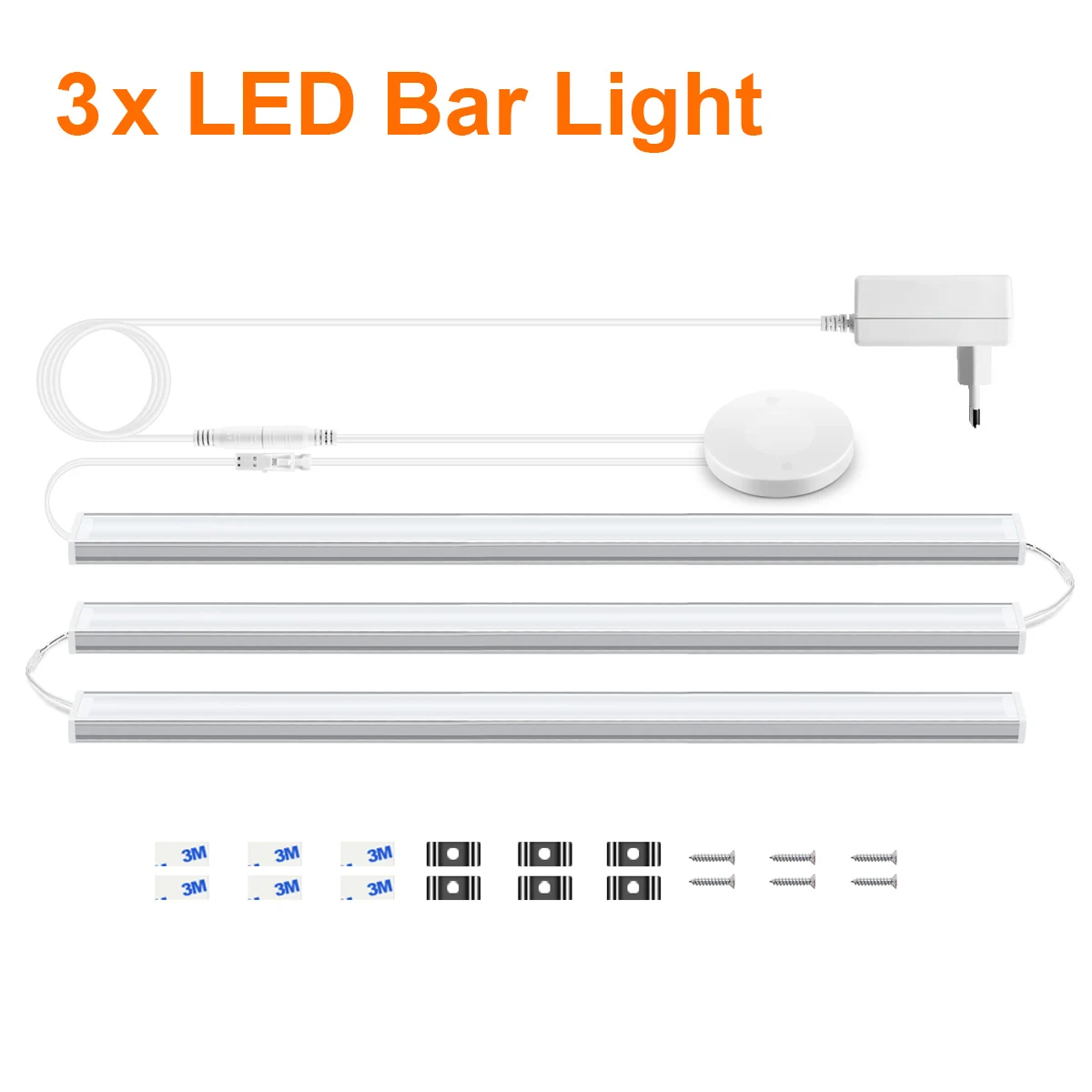 MALITAI Unter dem Schrank LED-Balkenlicht, verbindbares LED-Streifenlicht mit durchdringbarem Holz-Touch-Sensor, dimmbarer Schalter für Küchenschrank-Regal 4
