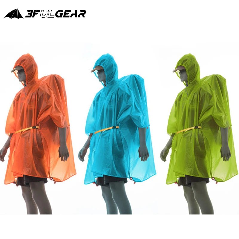 3F UL GEAR Multifunction Ultralight Hiking Cycling Raincoat Outdoor Awning Camping Mini Tarp Sun Shelter Poncho 15D Silicone