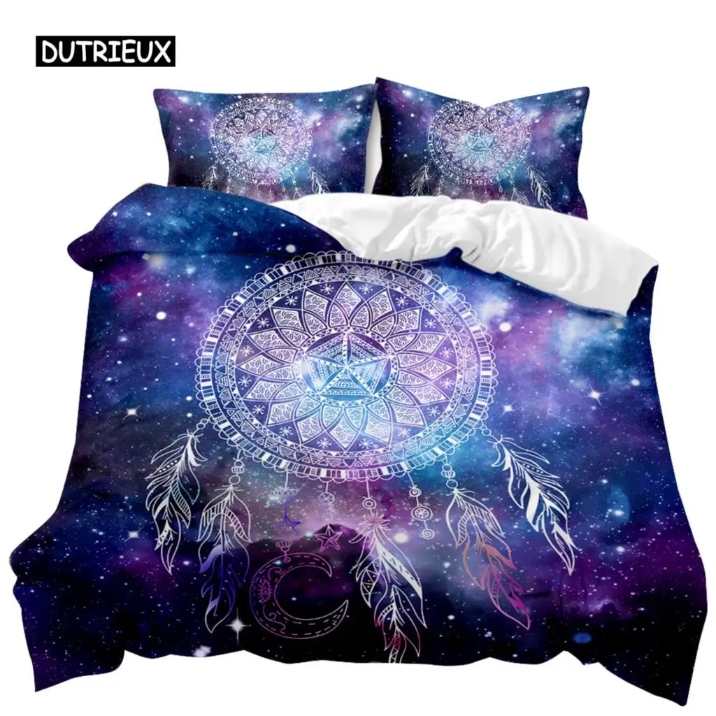 

Dream Catcher Duvet Cover Feather Purple Dream Catcher Bedding Set Magic Symbol Exotic Polyester Quilt Cover Double Queen King