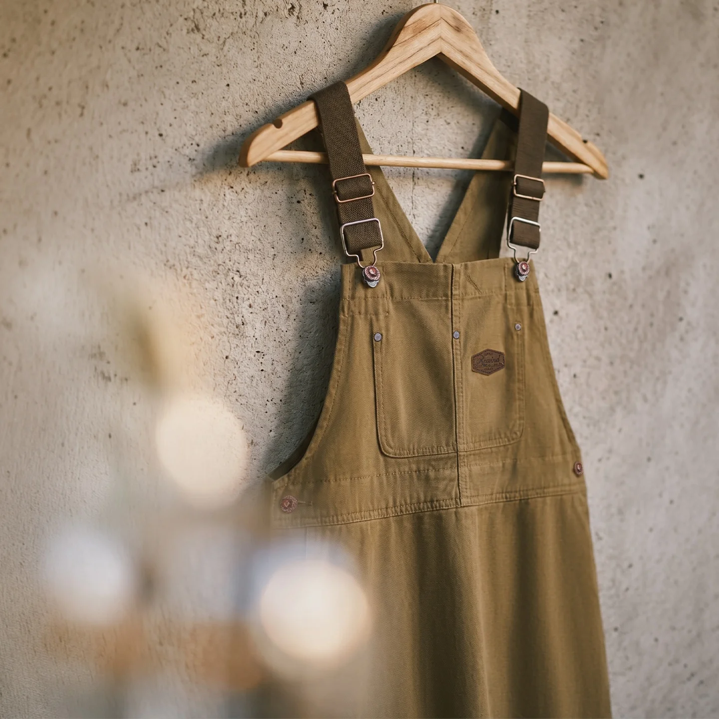 Maden Women's American Retro Cotton Khaki Brown Workwear Overall Dress A-line Loose Straight Casual Daily Summer Female Dress
