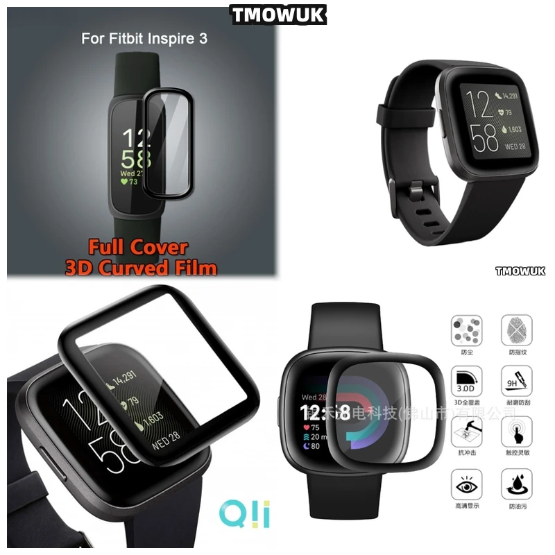 

For Fitbit Sense 2 Versa3 2 4 Inspire 3 Charge 6 5 Soft Flexible Screen Film Anti - Scr 3D Curved Full Cove