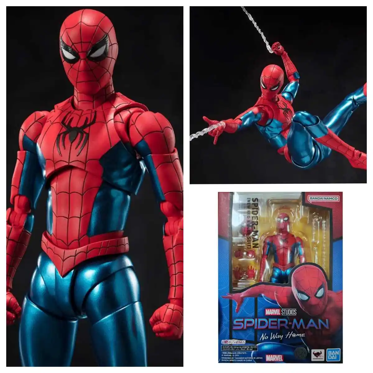 2026 Nuevo SHF Spider-Man: Sin Camino a Casa Peter Parker Nuevo Traje Rojo y Azul GK Figura de Acción Decoración de Escritorio Juguetes Regalos para Fans