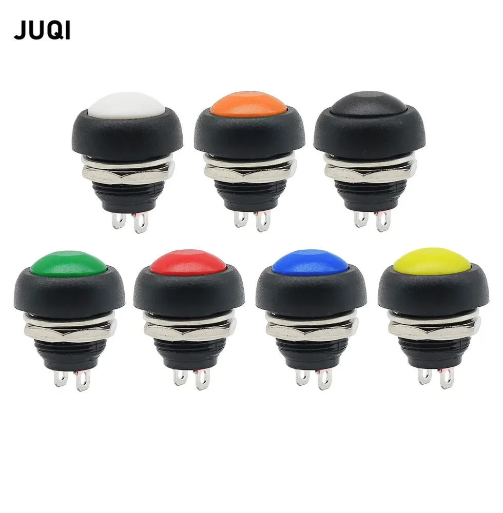 5PCS 2Pin Mini Switch 12mm 1A waterproof Button switch pbs33b 12v momentary Push button Switch reset Non-locking pbs-33b