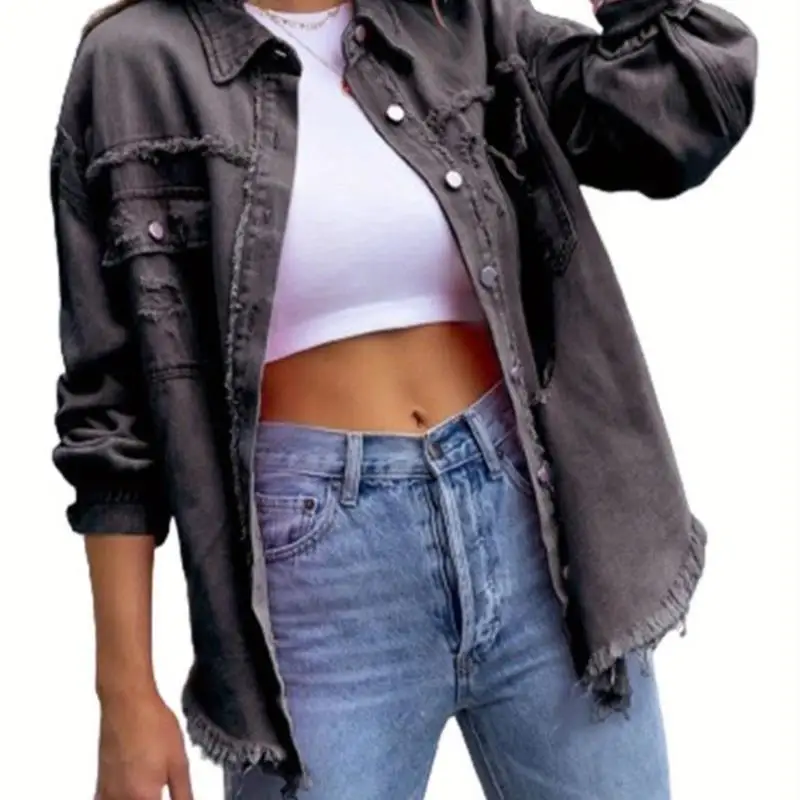 

Faionable Long Sve Denim Jaet 2025 Button up Top Youth Trend ort Length Collar Special Wide Fit Autumn Wear