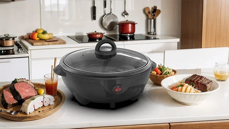 Small 1.8L Portable Electric Hot Pot Electric Skillets For Home Use