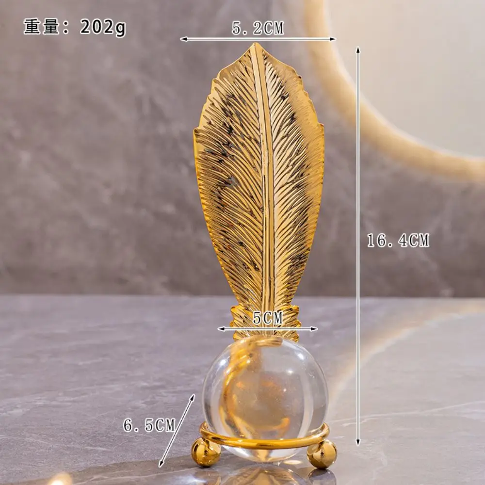 Fine Craftsmanship Leaf Ball Ornaments Rust-proof Non-slip Crystal Ball Table Decoration Wear-resistant Vivid Details Artwork