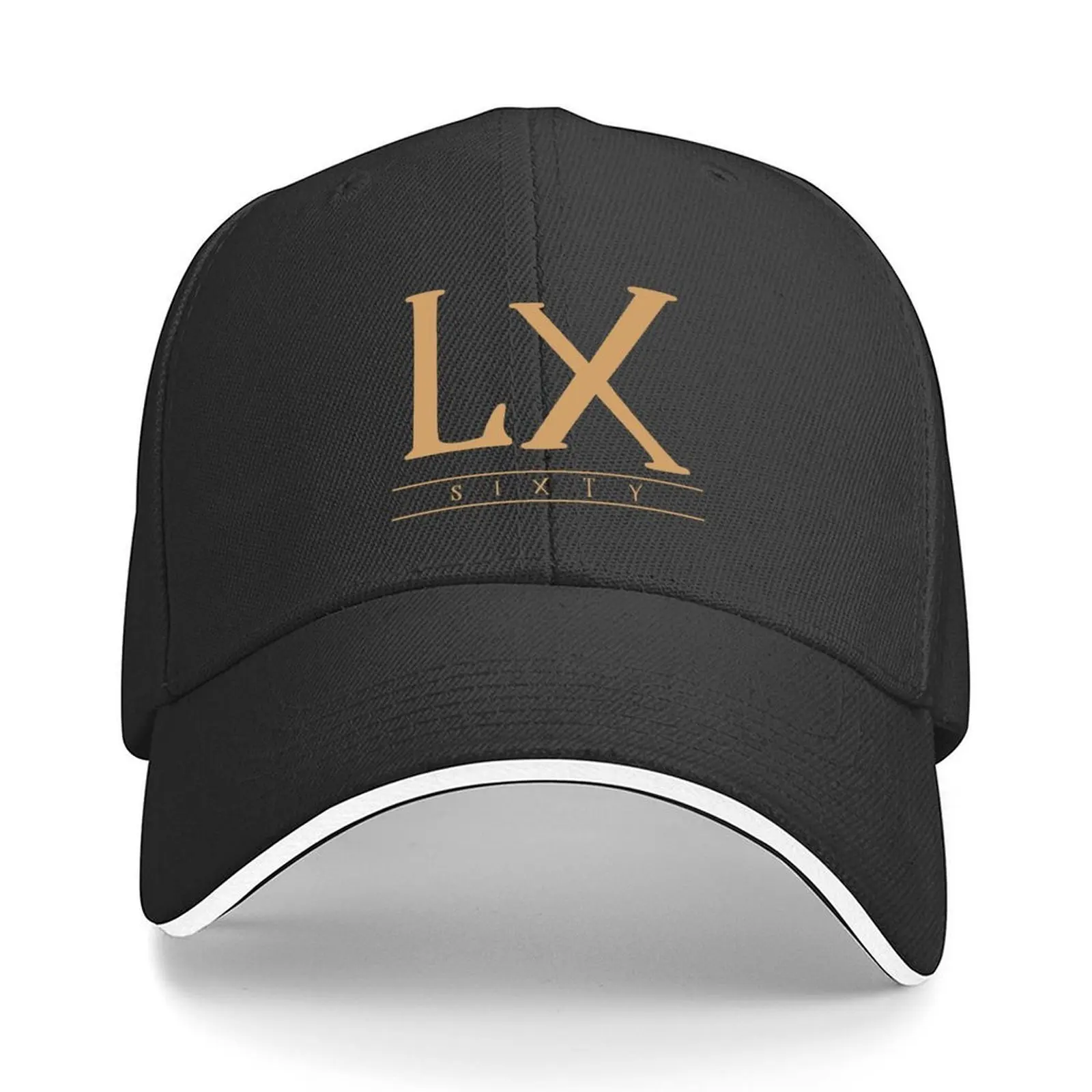 

LX (Sixty) Gold Roman Numerals Baseball Cap Hood men's big size hat Golf Wear Sports Cap Girl'S Hats Men's